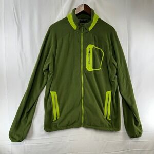 Marmot Alpinist Tech Fleece Jacket Mens XL Green Waffle Knit Full Zip B83510